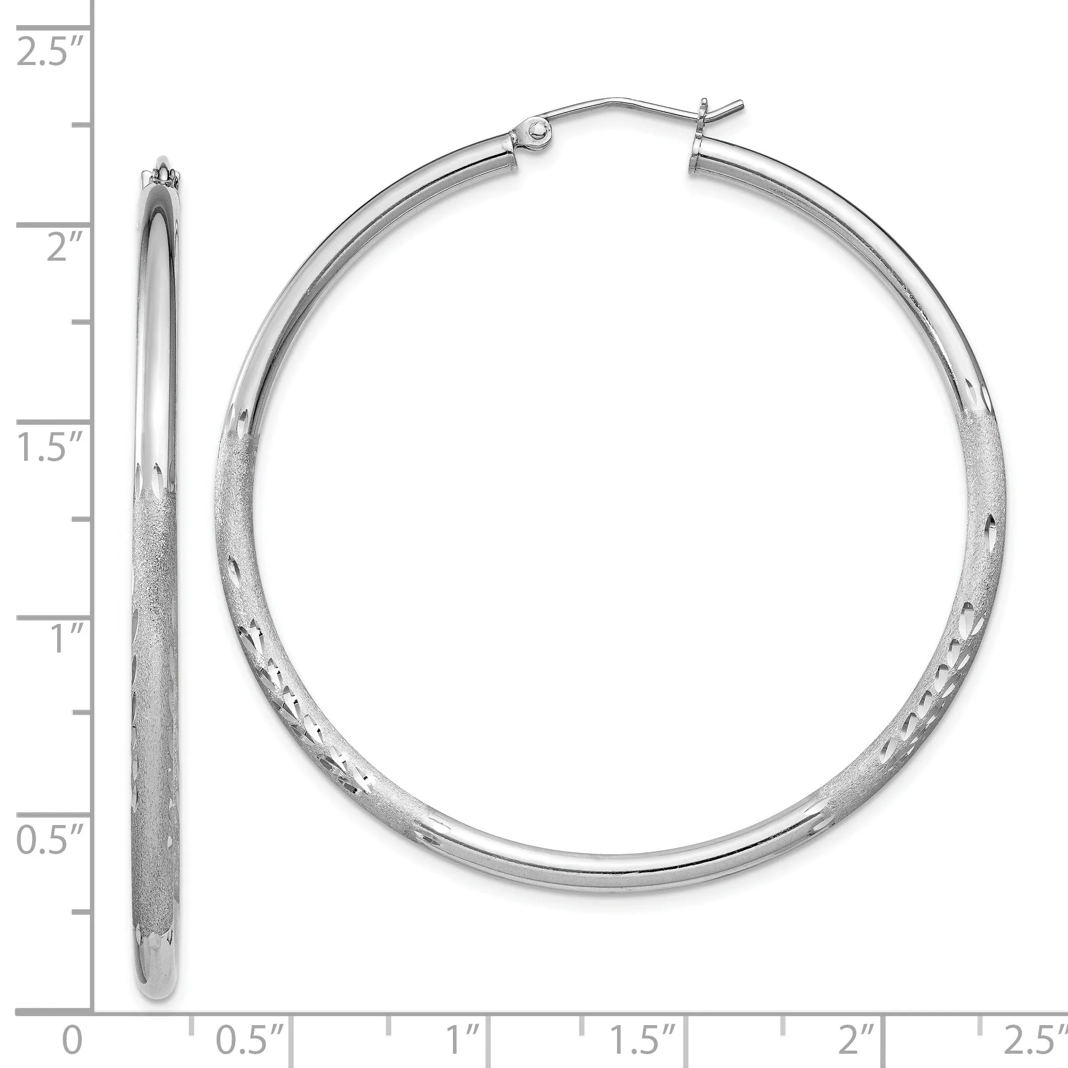 Silver D.C Round Hoop Hinged Earrings