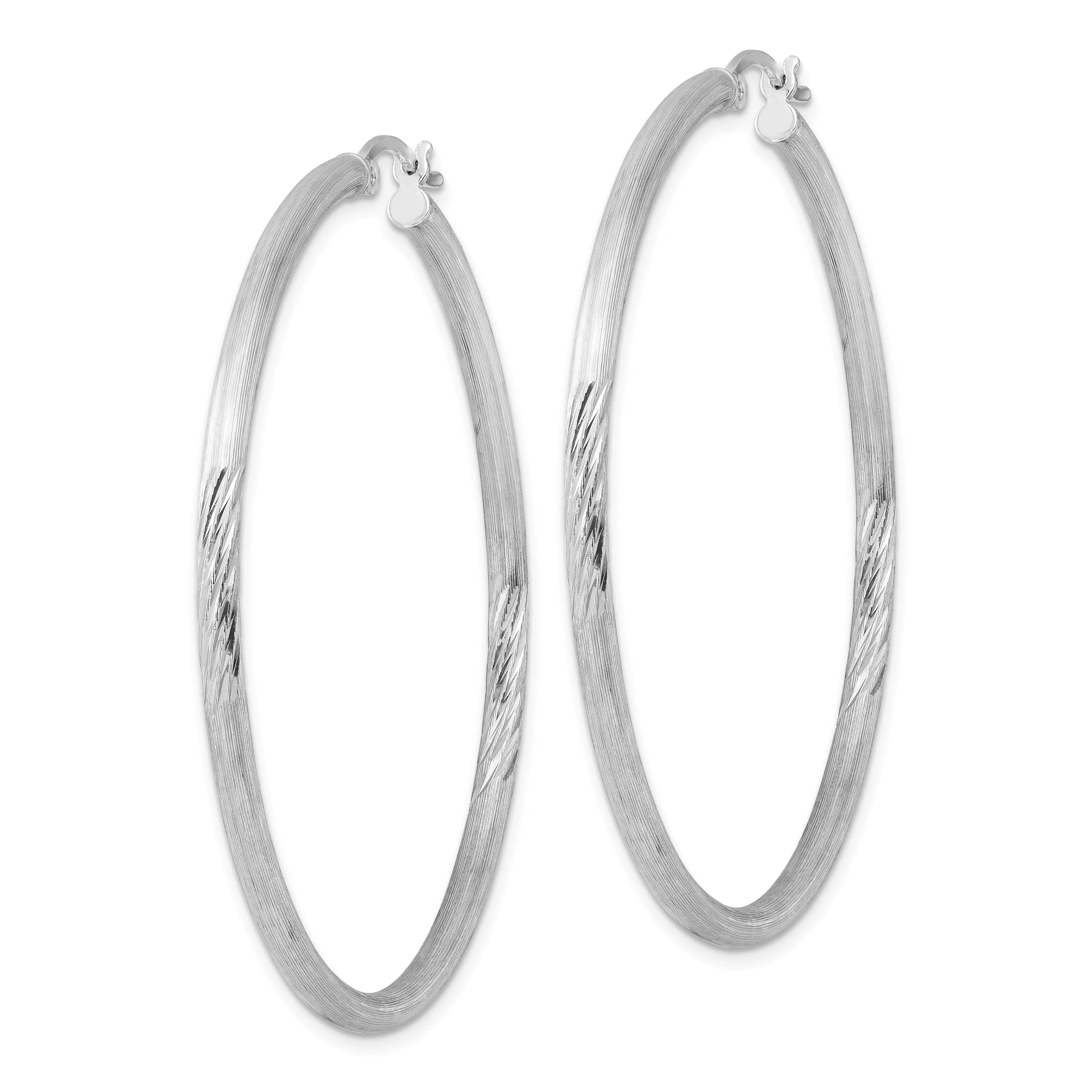 Silver D.C Round Hoop Hinged Earrings