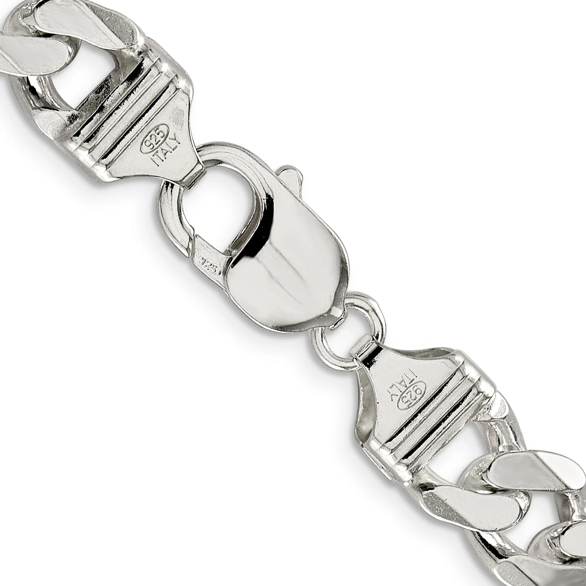 Silver Polished 11.00-mm Solid Curb Link Chain