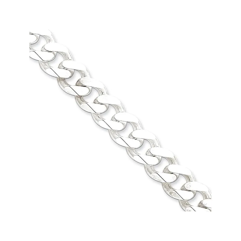 Silver Polished 11.00-mm Solid Curb Link Chain