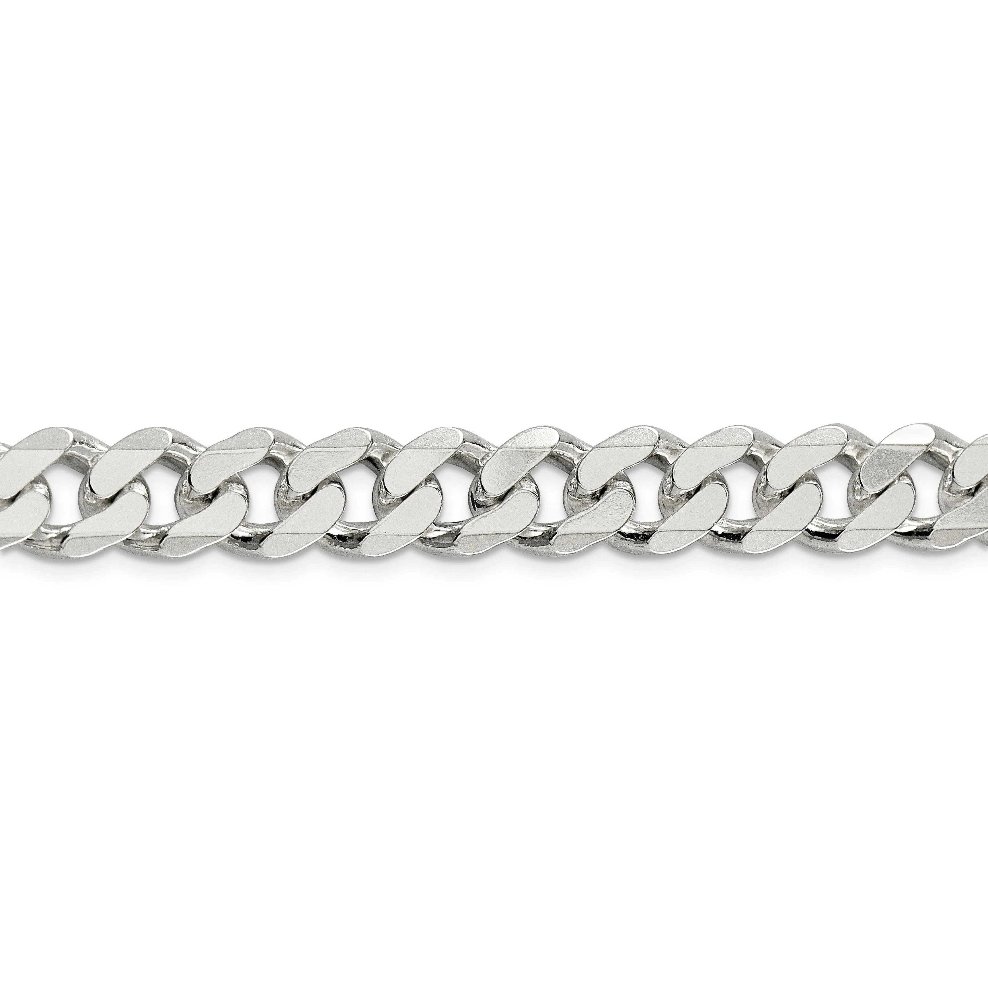 Silver Polished 11.00-mm Solid Curb Link Chain
