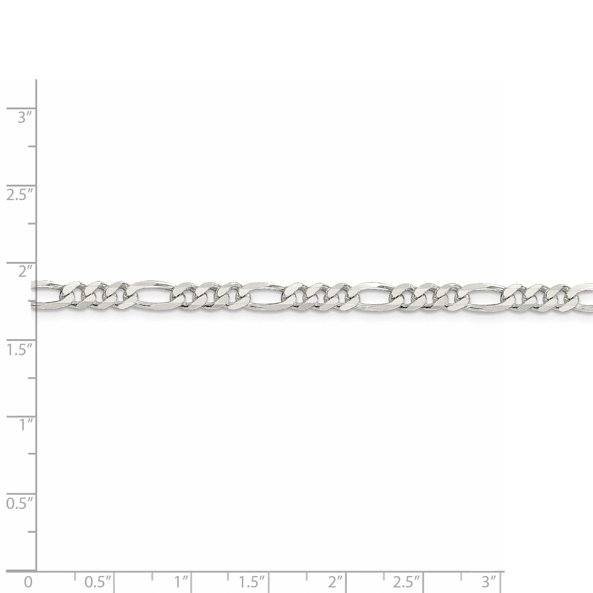 Silver Polished 4.25-mm Solid Figaro Chain