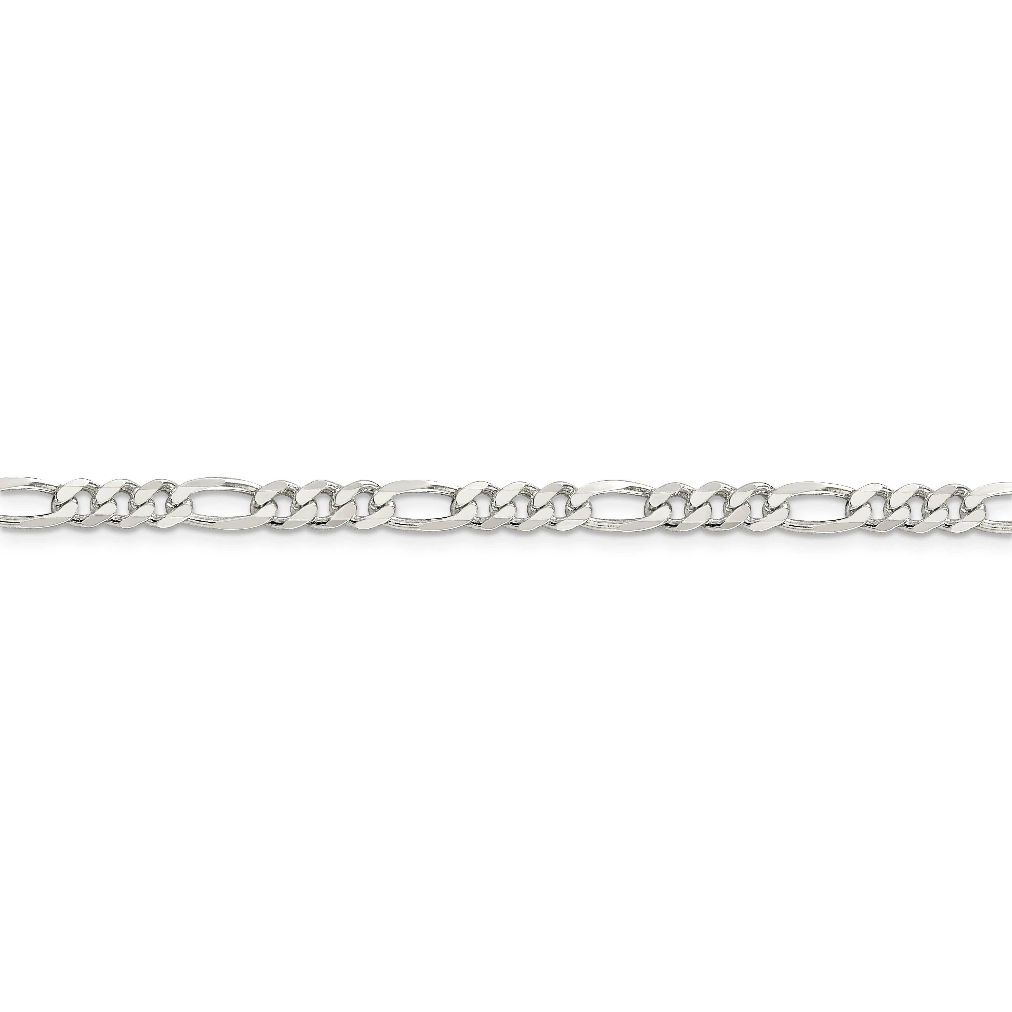 Silver Polished 4.25-mm Solid Figaro Chain