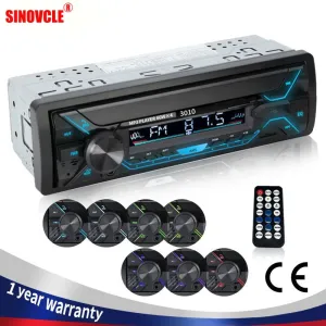 SINOVCLE Car Radio Audio 1din Bluetooth Stereo MP3 Player FM Receiver 60Wx4 With Colorful Lights AUX/USB/TF Card In Dash Kit