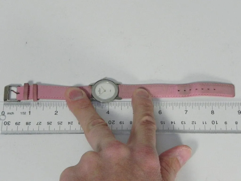 Skagen Women's Round Stainless Steel Mother of Pearl Watch, Leather Band in Light Pink