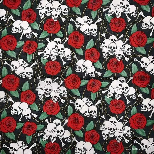 Skull and Roses Bandana