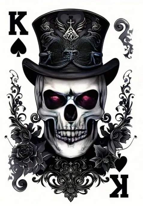 Skull Tattoo in Tophat Transparent AI Created One of a Kind Digital Download Canvas Poster Wall Art DIY Printable DIY Craft Supply