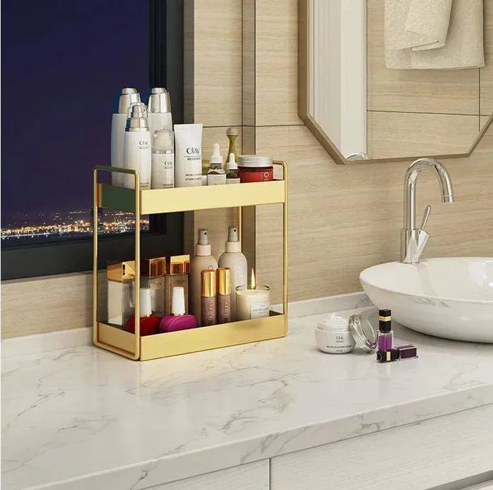SleekStorage - Elegant guld-organizer til moderne og klassisk indretning