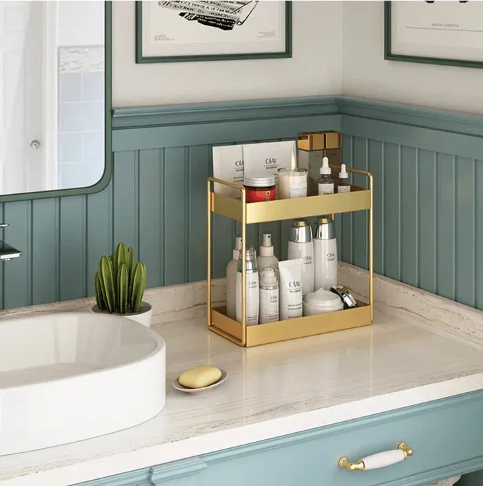 SleekStorage - Elegant guld-organizer til moderne og klassisk indretning