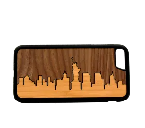 Slim Wooden Phone Case | New York Skyline Bamboo