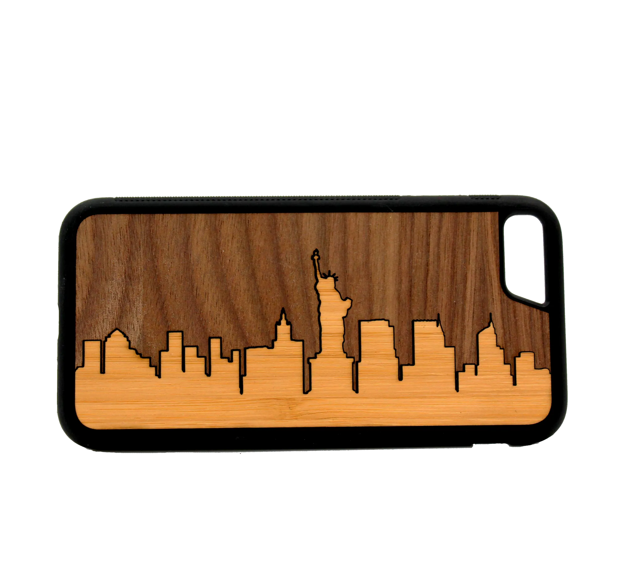 Slim Wooden Phone Case | New York Skyline Bamboo