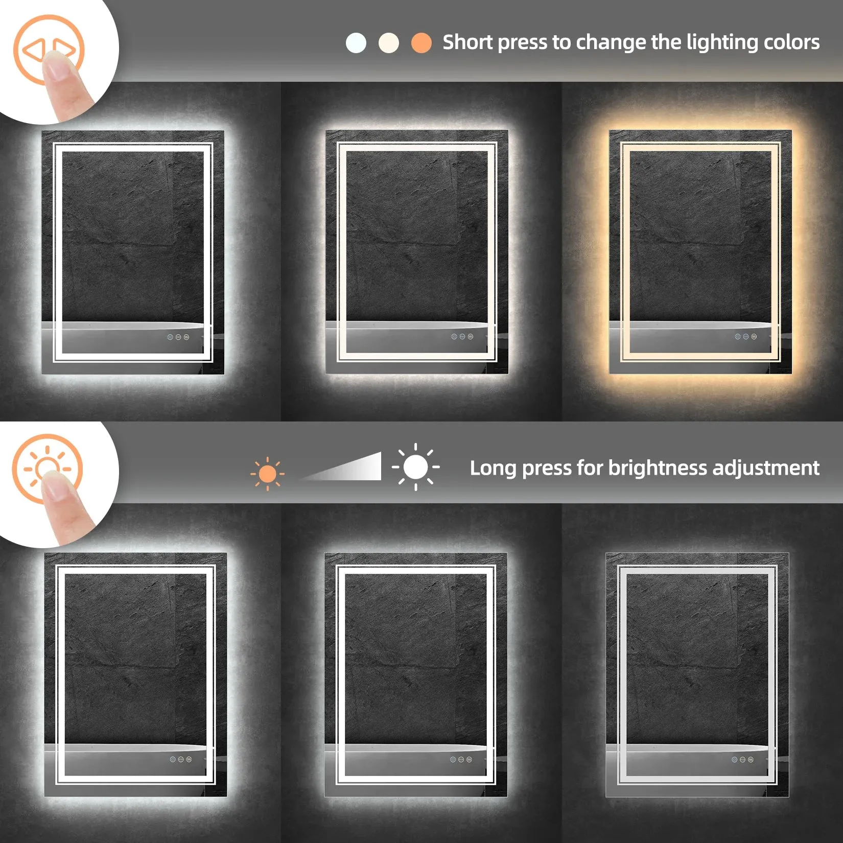 Smart LED Vanity Mirror with Adjustable Lighting, and Defogging