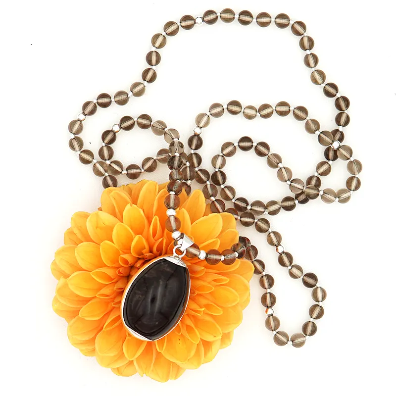 Smokey Quartz Pure Crystal Yoni Egg Small Mala - Luxe Collection