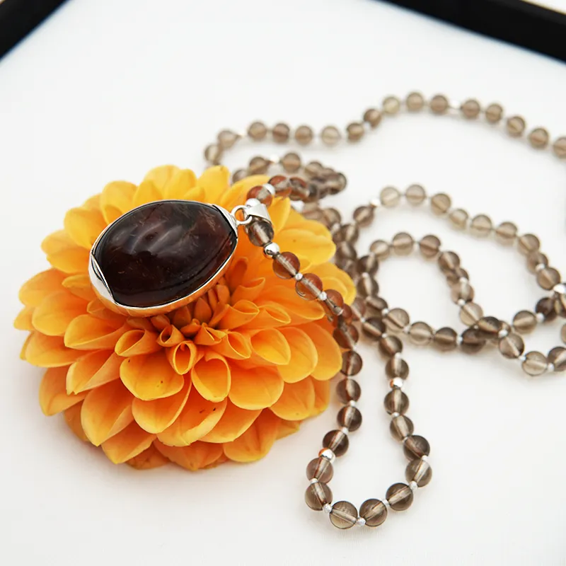 Smokey Quartz Pure Crystal Yoni Egg Small Mala - Luxe Collection