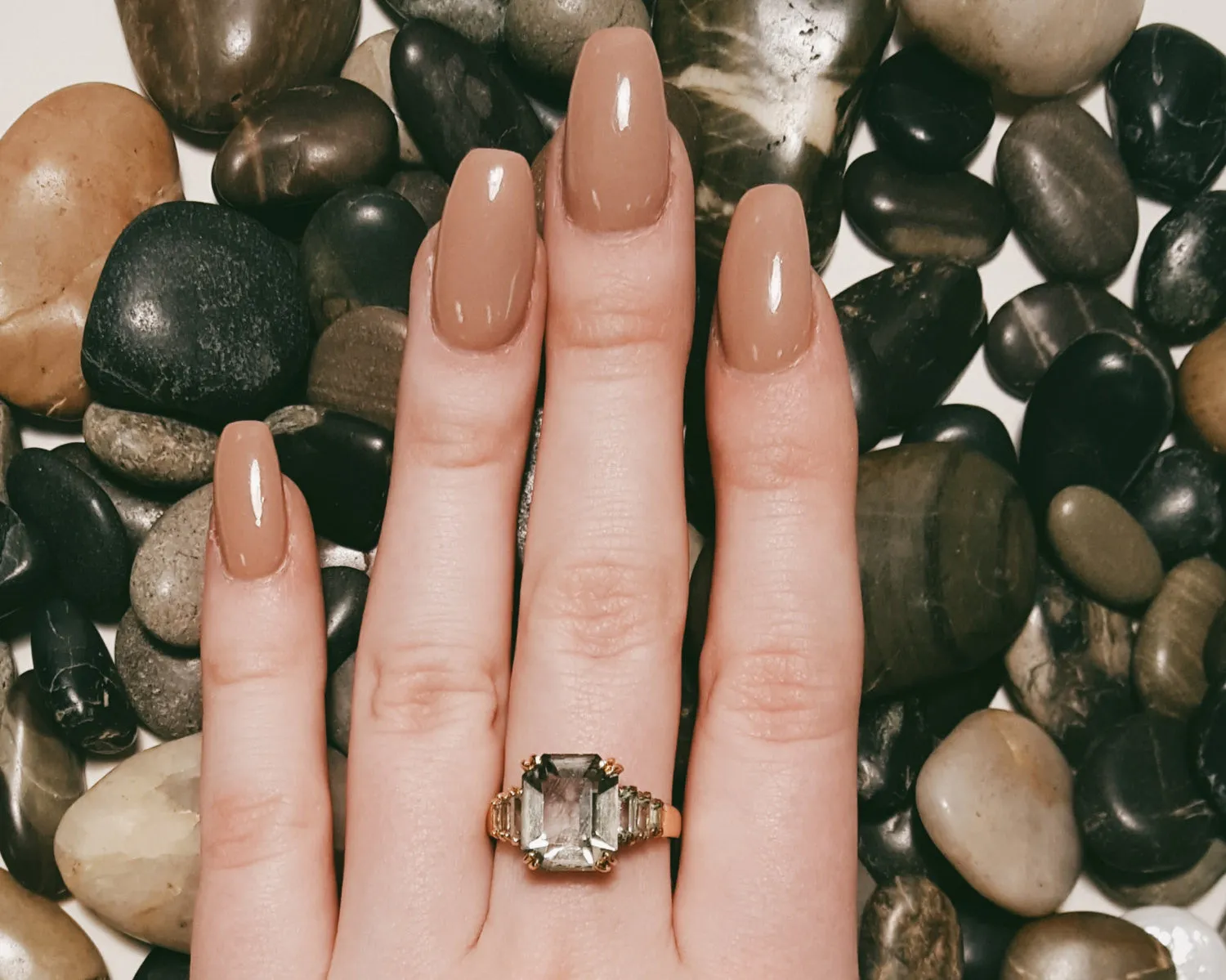Smokey Topaz, CZ Cocktail Statement Ring