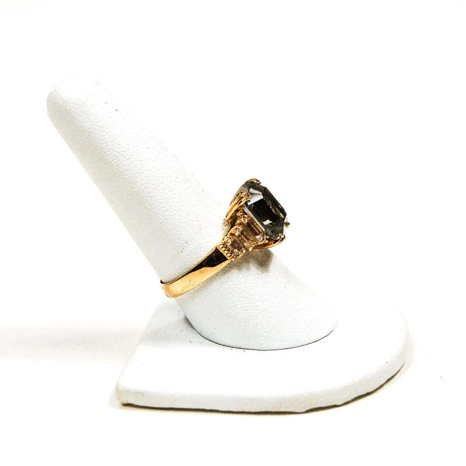 Smokey Topaz, CZ Cocktail Statement Ring