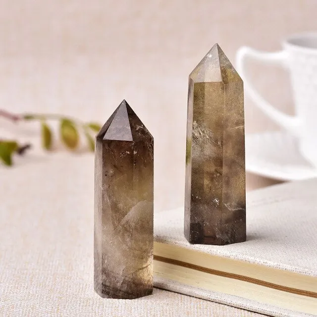 Smoky Quartz Crystals Point Wand