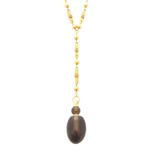 Smoky quartz vial necklace