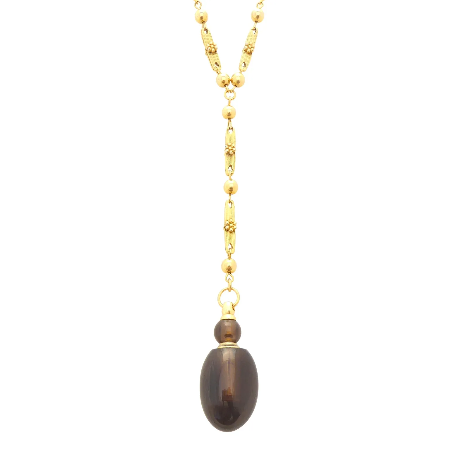 Smoky quartz vial necklace