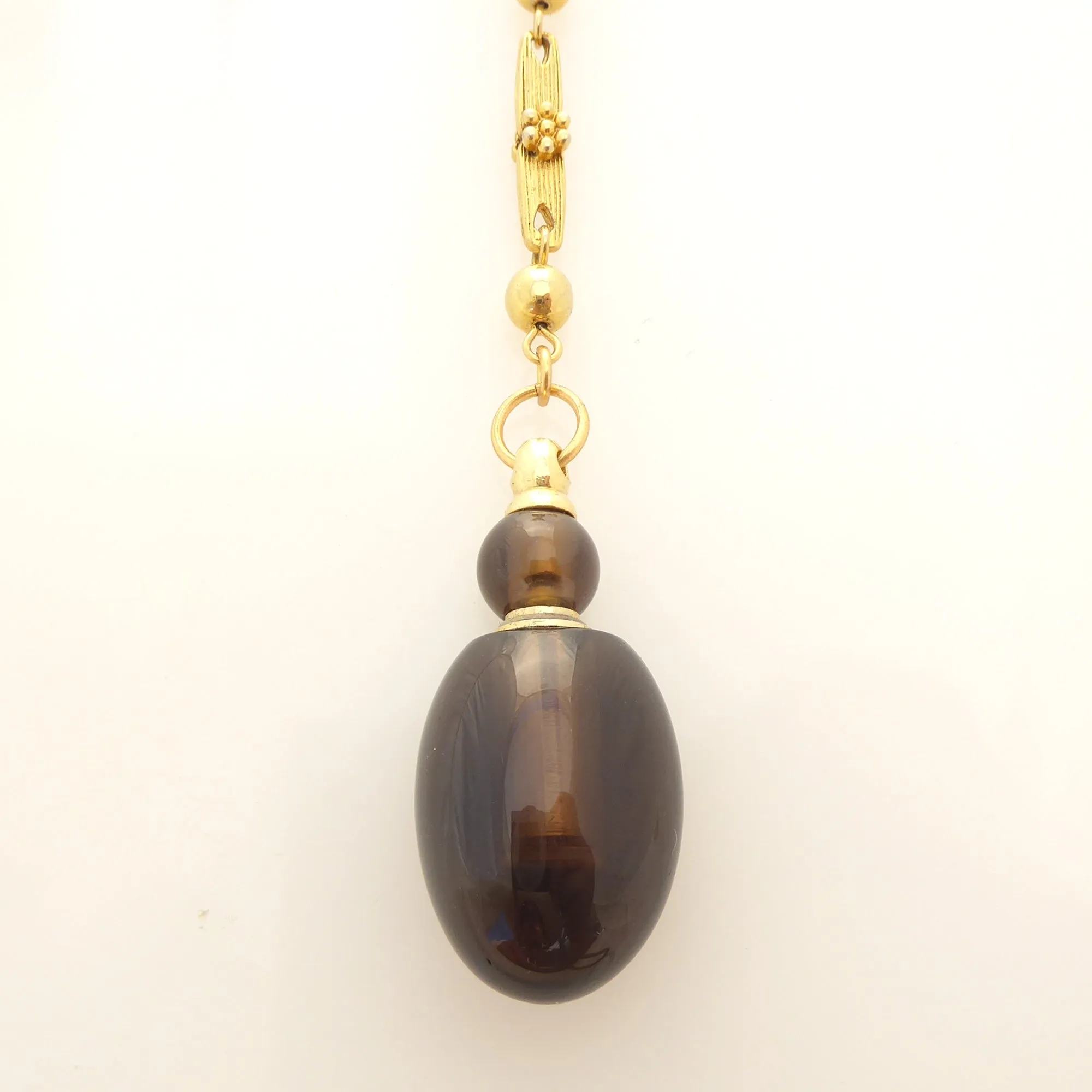 Smoky quartz vial necklace
