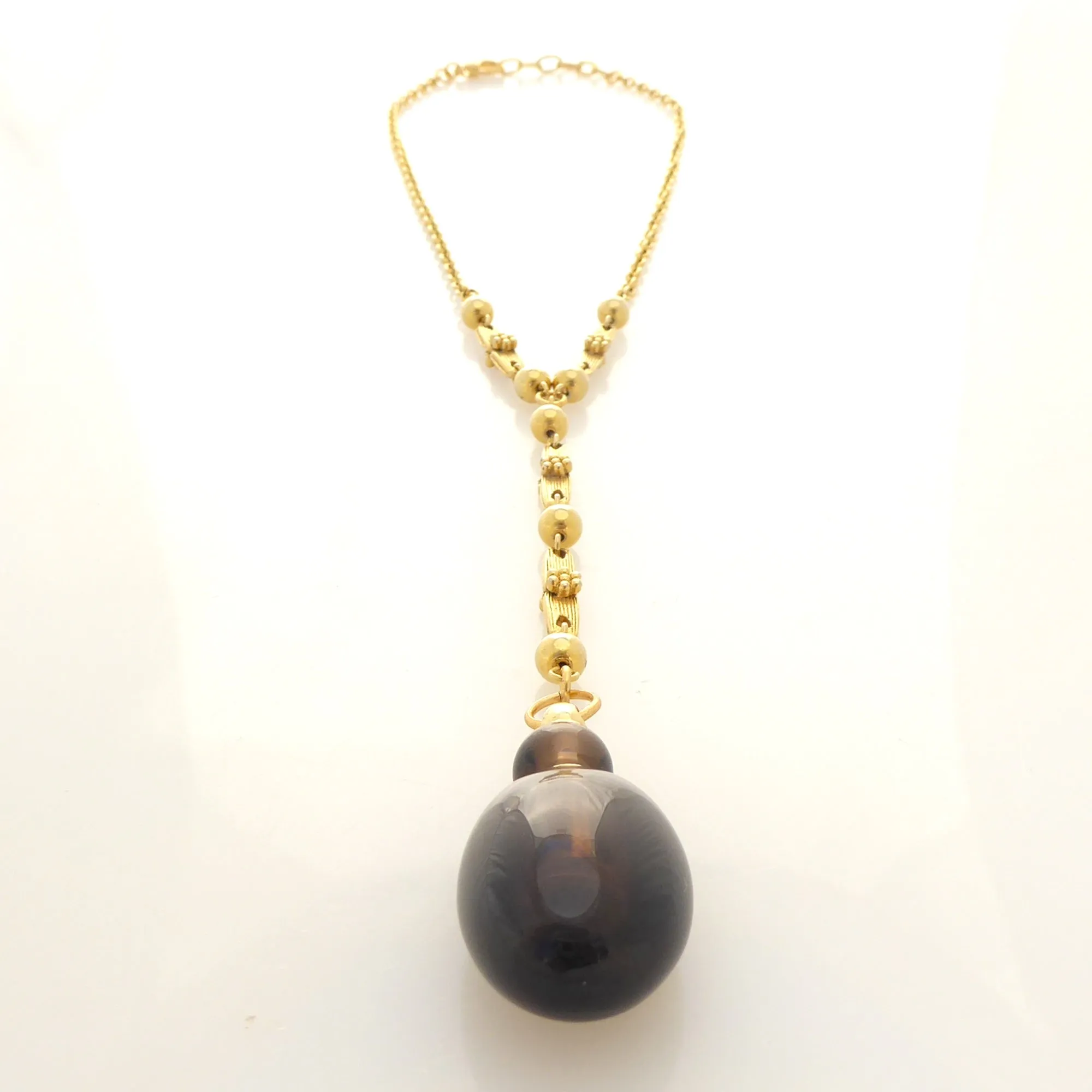 Smoky quartz vial necklace