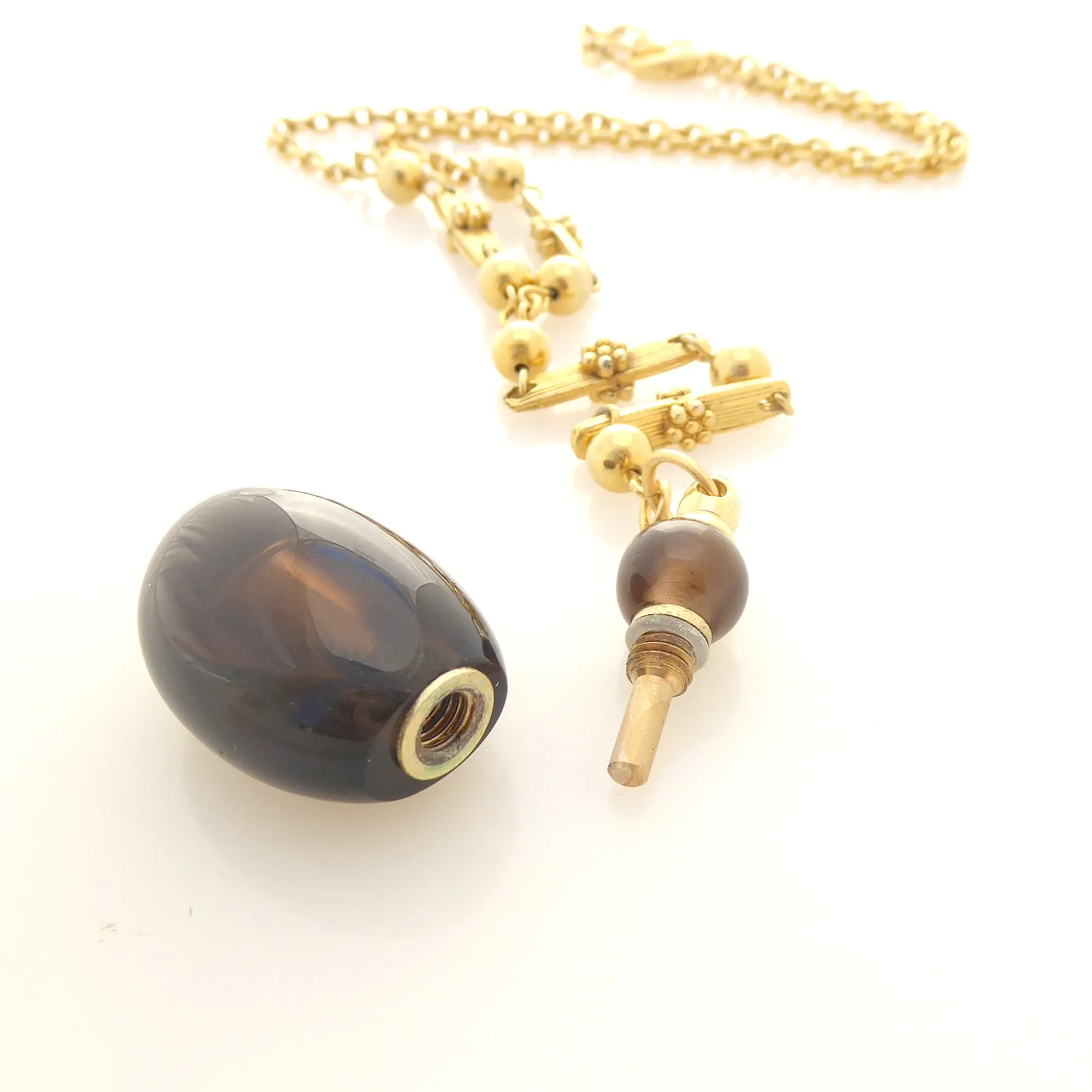 Smoky quartz vial necklace