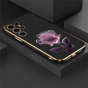Soft Silicone Luxury Rose Flower Shockproof Case For Samsung Galaxy