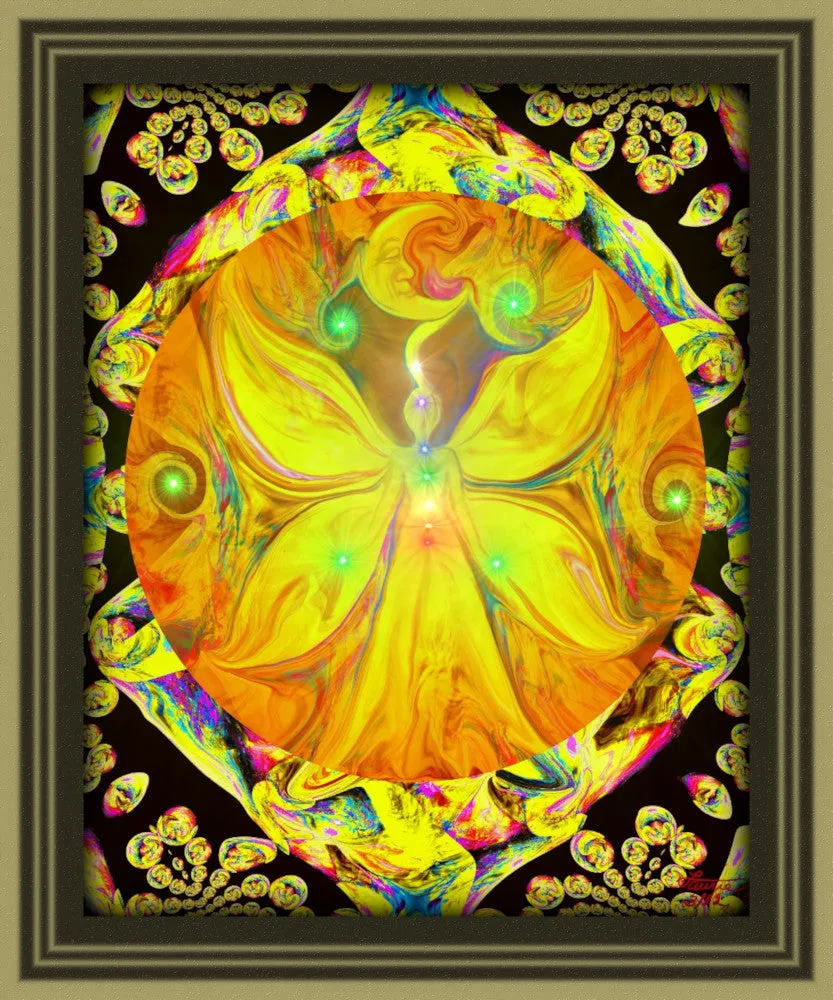 Solar Plexus Chakra Art Print, Yellow Manifestation and Symbolism, Energy Art - "I Am"