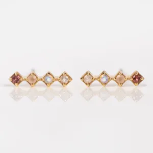 Solid Gold Grow Acrostic Earrings
