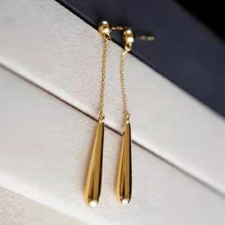 Solid Gold Water Drop Shape Earrings