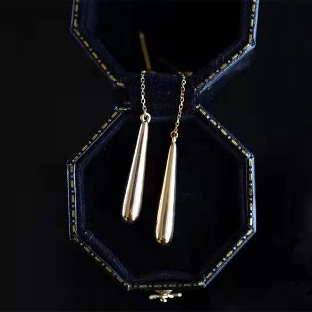 Solid Gold Water Drop Shape Earrings