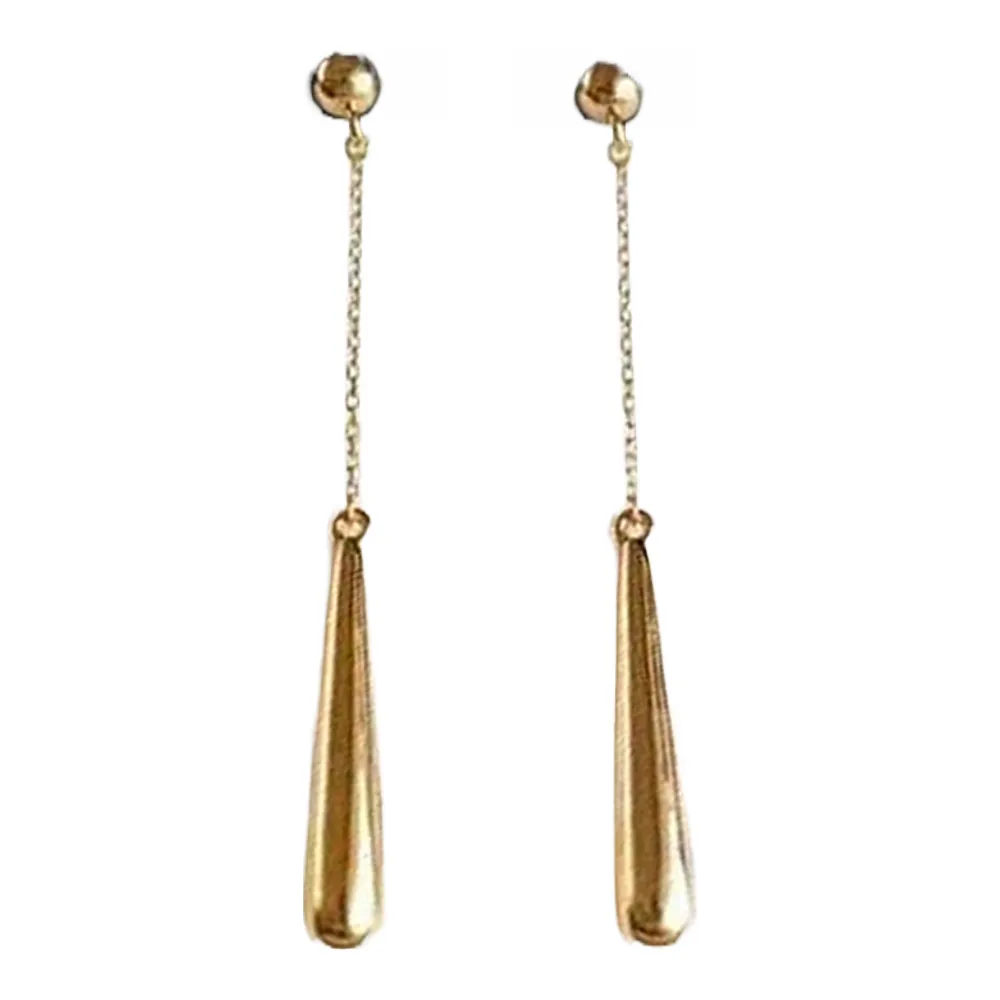 Solid Gold Water Drop Shape Earrings