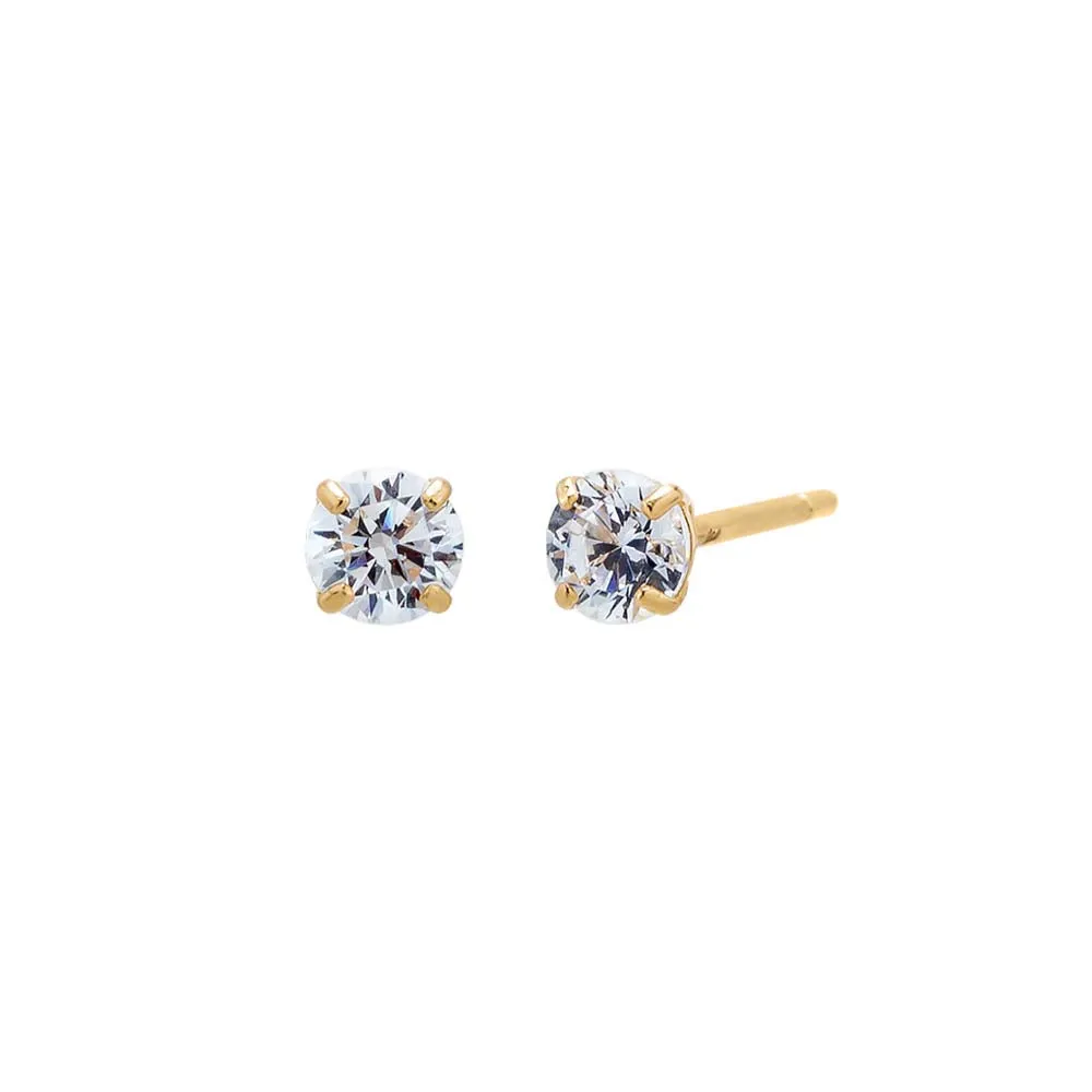 Solitaire Stud Earring 14K