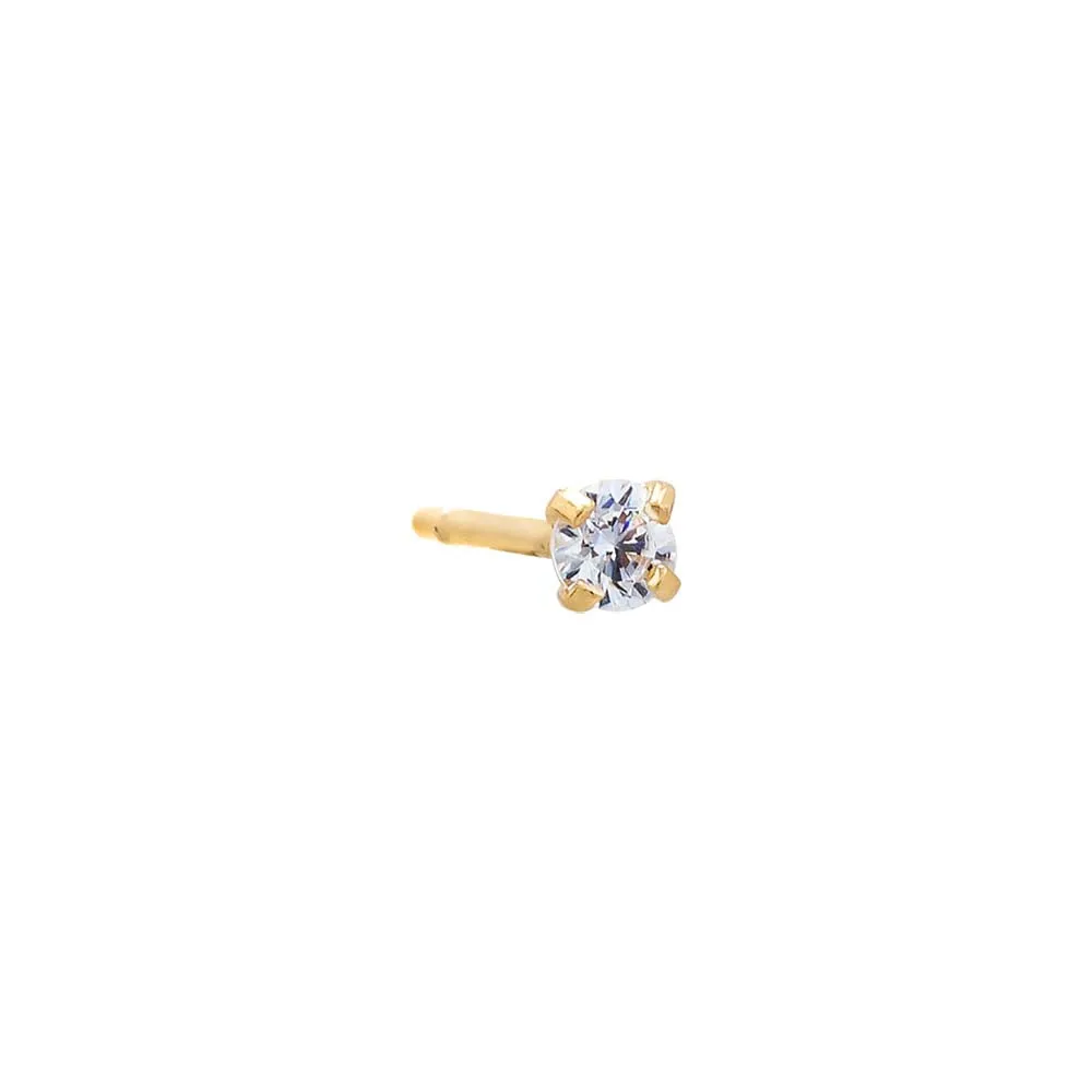 Solitaire Stud Earring 14K