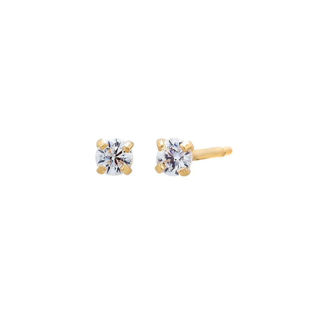 Solitaire Stud Earring 14K