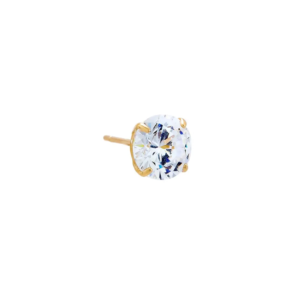 Solitaire Stud Earring 14K