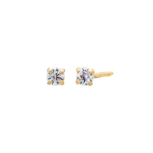 Solitaire Stud Earring 14K