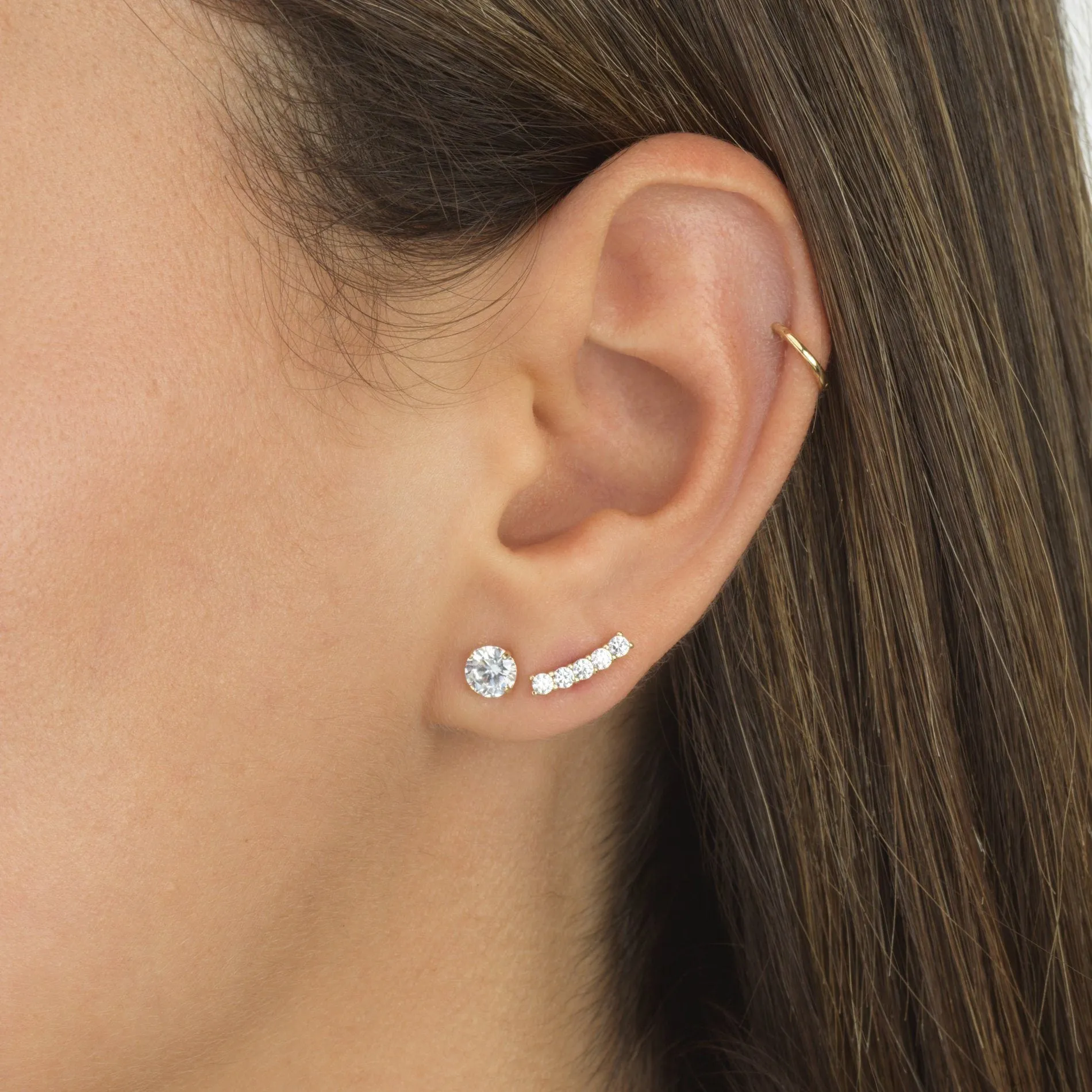 Solitaire Stud Earring 14K