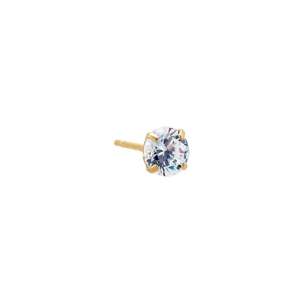 Solitaire Stud Earring 14K