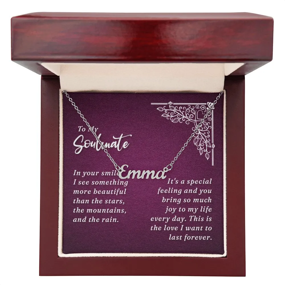 Soulmate Name Necklace-In your smile