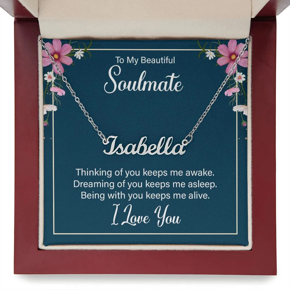 Soulmate Name Necklace-Thinking of you