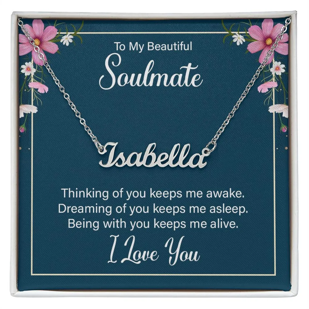 Soulmate Name Necklace-Thinking of you