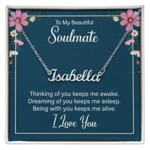 Soulmate Name Necklace-Thinking of you