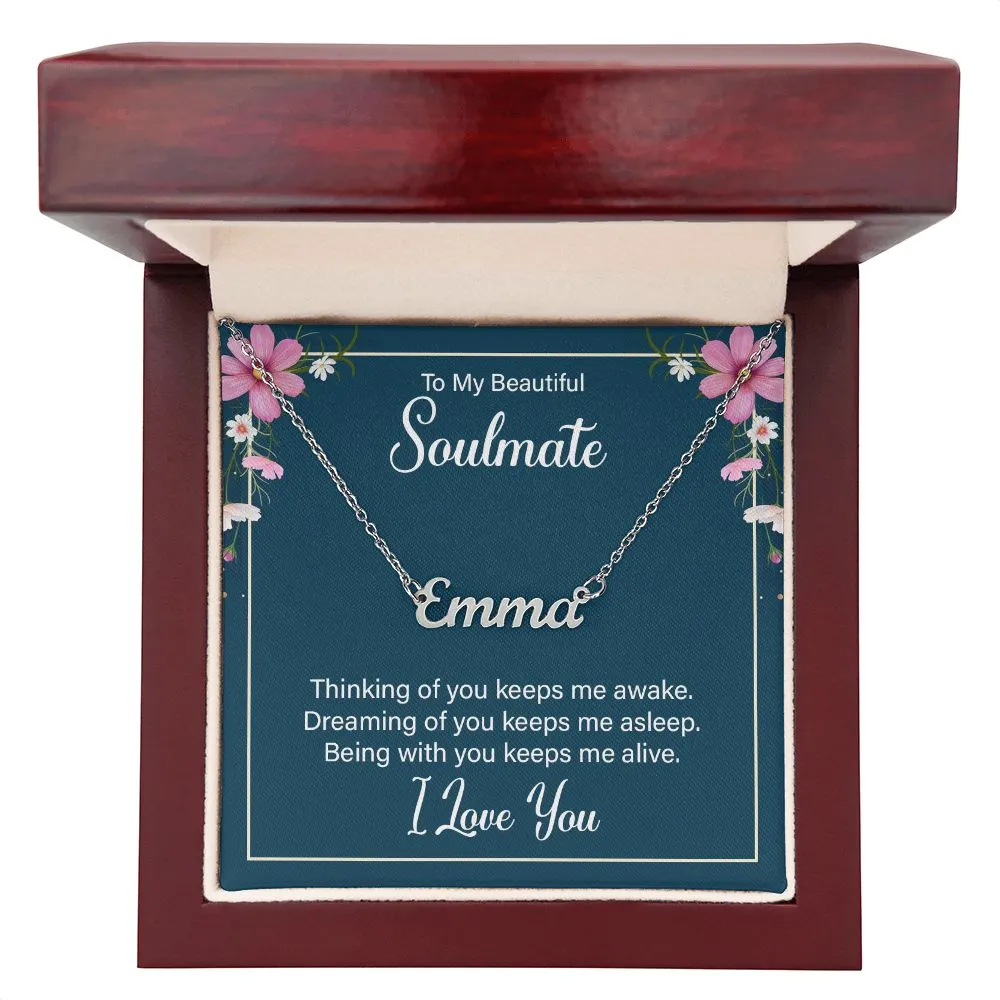 Soulmate Name Necklace-Thinking of you