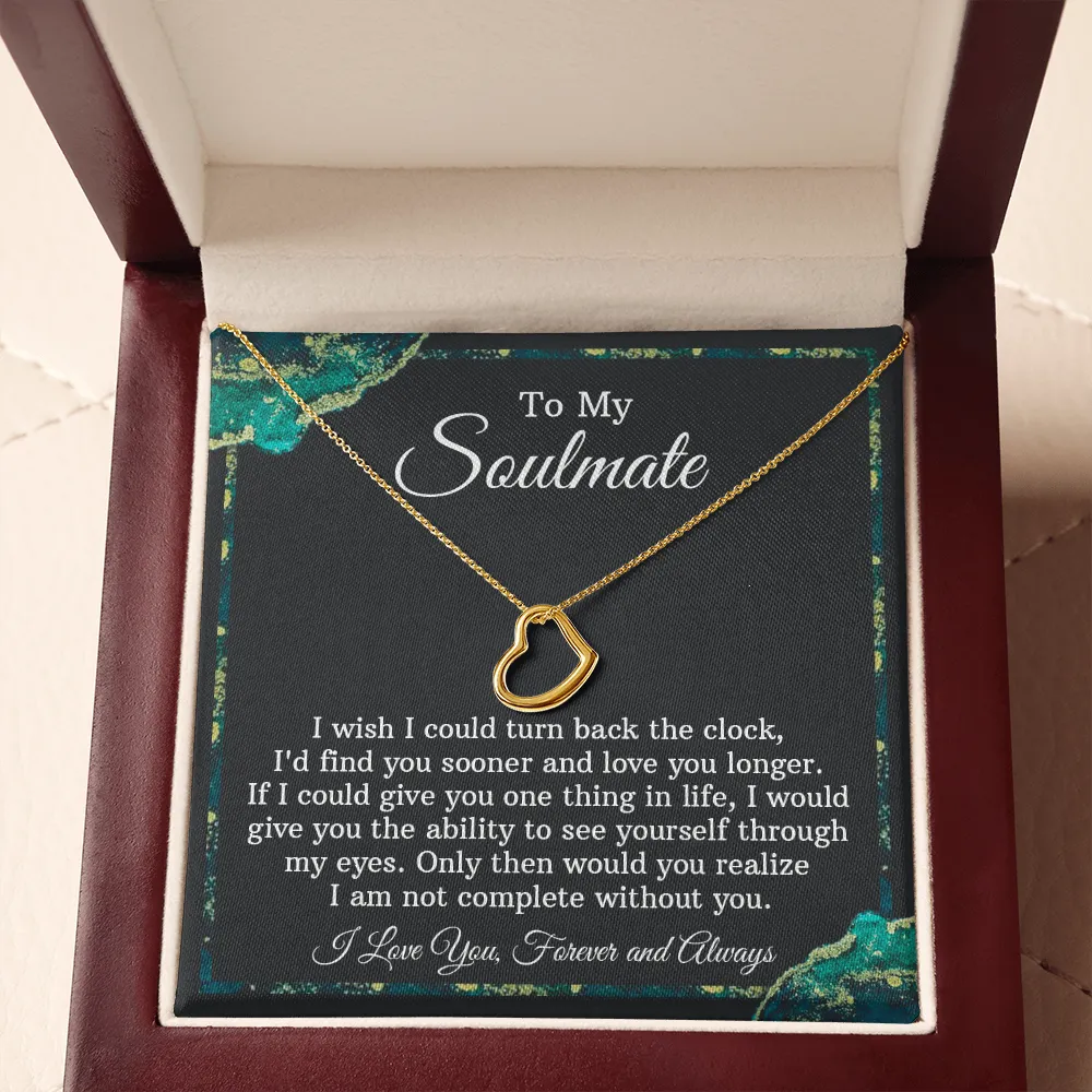 Soulmate Silver Necklace Gift - Turn Back The Clock