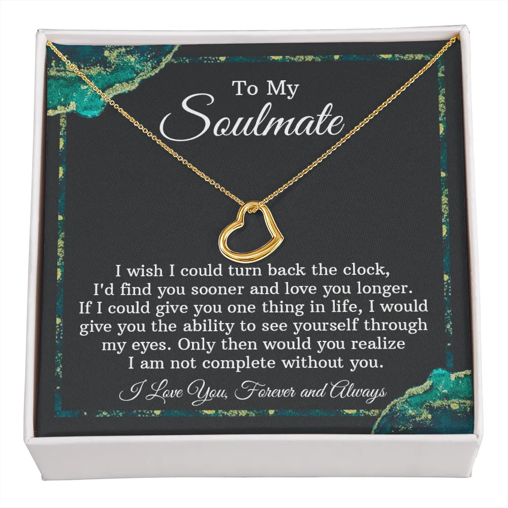Soulmate Silver Necklace Gift - Turn Back The Clock