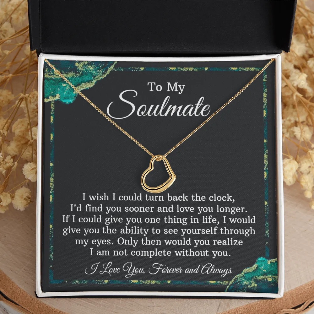 Soulmate Silver Necklace Gift - Turn Back The Clock