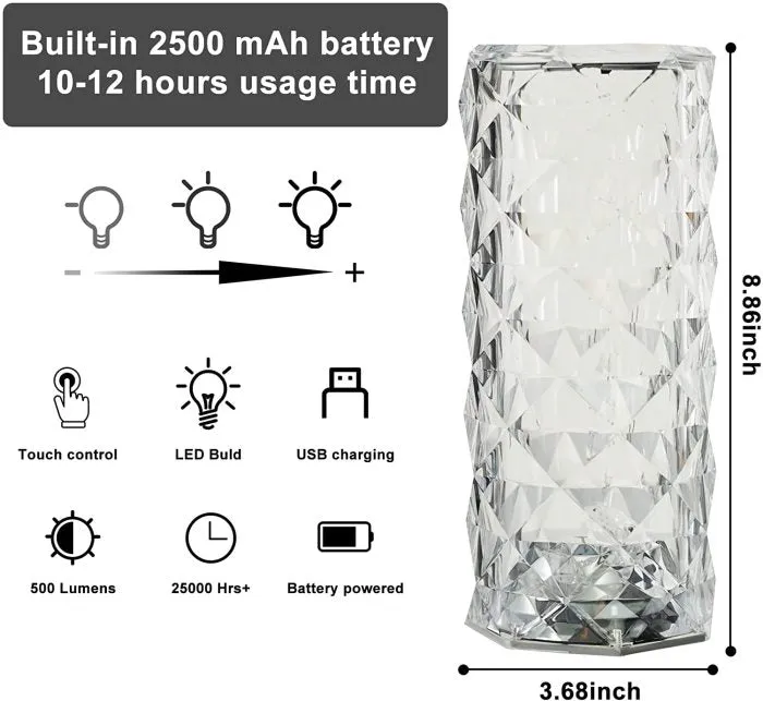 Sparkle™ - Crystal Rose Led Table Lamp