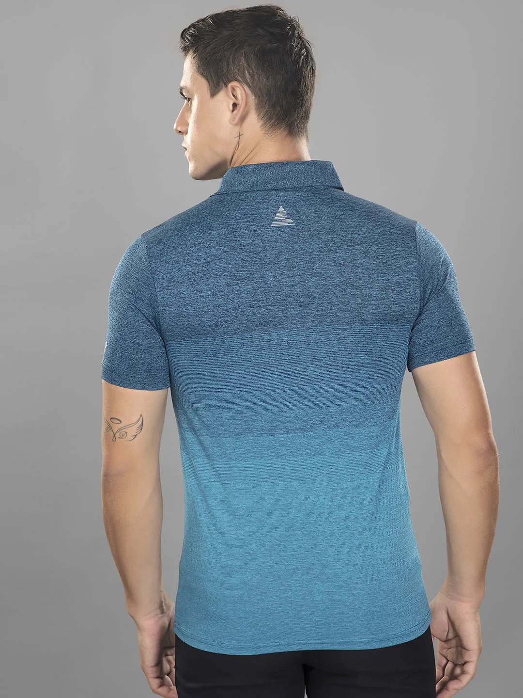 Sport Sun Stripe Polo Blue T Shirt
