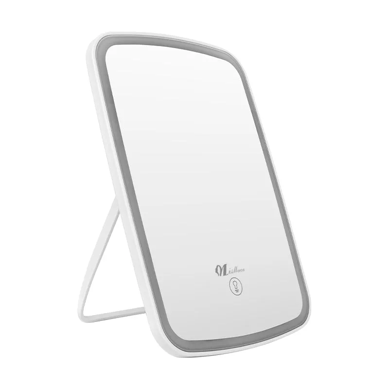 Square Professional Rechargeable Cosmetic Make Up Mirror Travel Portable Luxury Custom Shenzhen Led Makeup Mirror